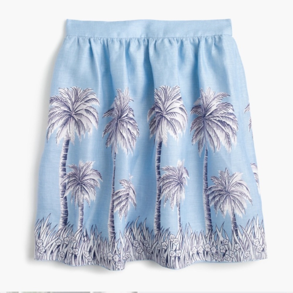 J. Crew Linen Palm Tree Skirt